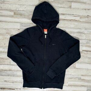 Vtg 2000s Y2k Nike Black‎ Zip Hoodie Sweatshirt Womens Size Medium
